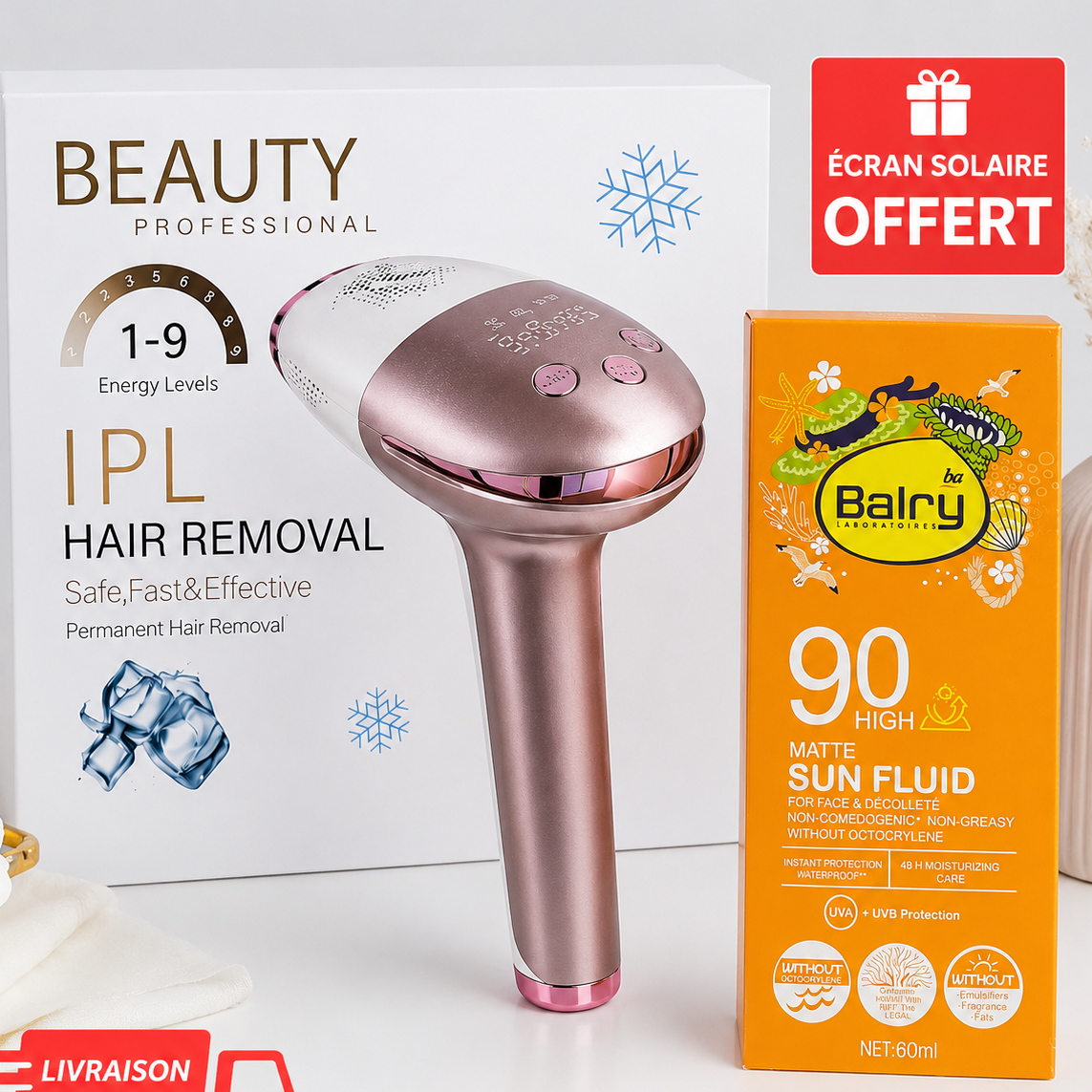 Laser beauty Professionel+ecran solaire gratuite