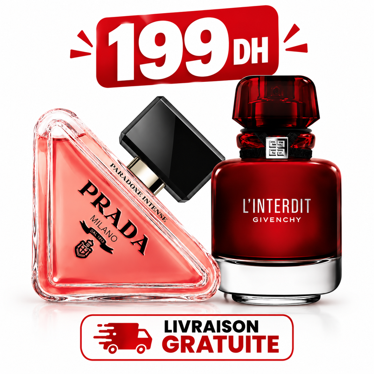 PACK PRADA INTENSE LINTERDIT ROUGE LIVRAISON GRATUITE