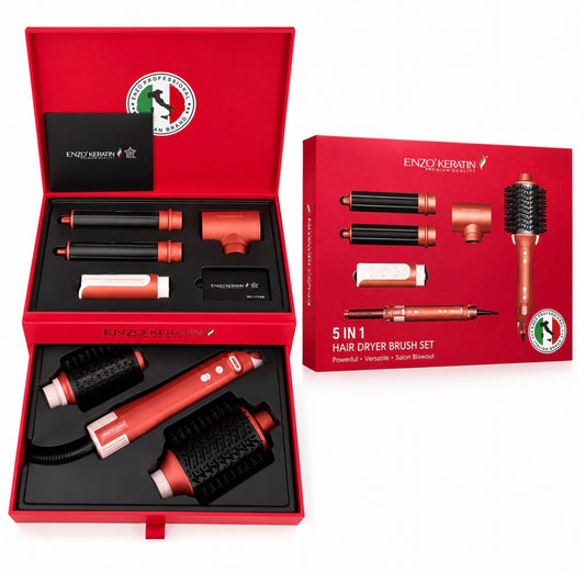 ENZO KERATIN 5 IN 1 HAIR DRYER BRUSH SET