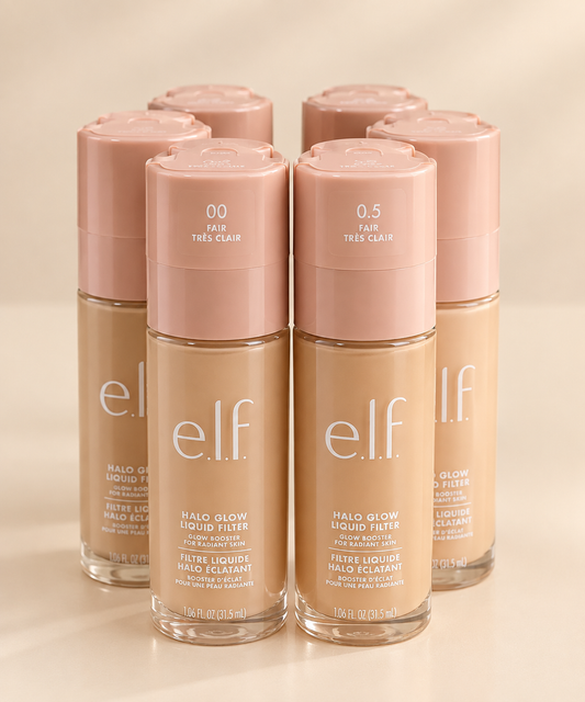 elf
HALO GLOW
LIQUID FILTER
GLOW BOOSTER
FOR RADIANT SKIN
FILTRE LIQUIDE
HALO ÉCLATANT
BOOSTER D'ÉCLAT
POUR UNE PEAU RADIANTE
1.06 FL. OZ (31.5 ml)