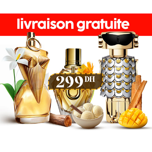 Pack divine edp + one million gold for her edp + fame edp  - livraison gratuite